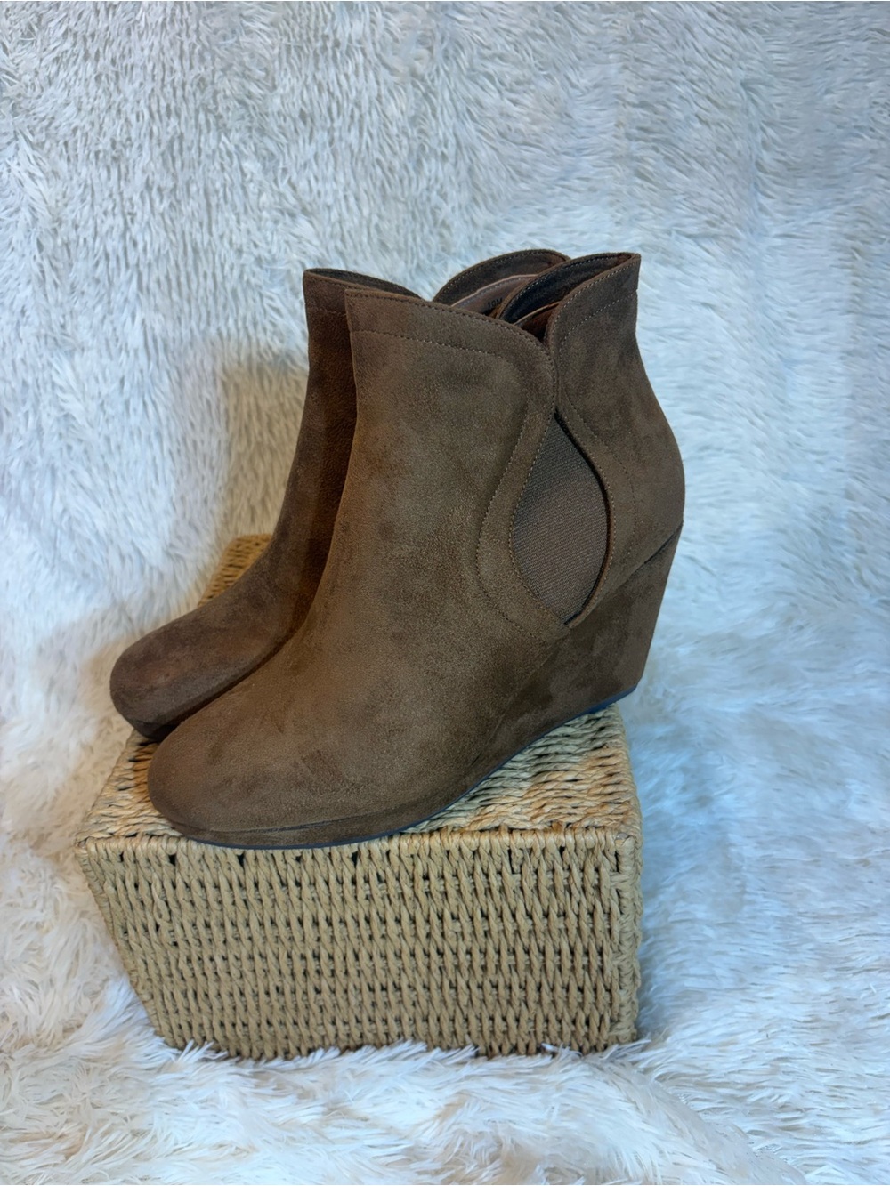 Impo Faux Suede Wedge Bootie Size 10